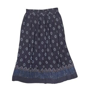 Vintage Womens‎ Large Flowy Midi Skirt Floral Paisley Dark Academia Grunge Moody